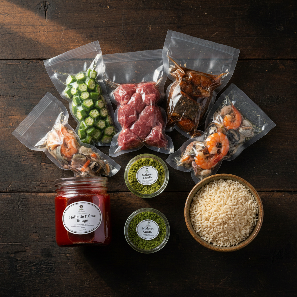 Flat lay ingrédients Kit Soupe Kandia