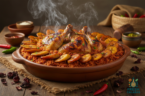 Smoky Jollof Rice & Poulet Fermier Fumé Fresh Calabas®