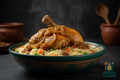 Couscous poulet sénégalais sauce oignons caramlisés avec petits dés de carotte et petits pois - Fresh Calabas