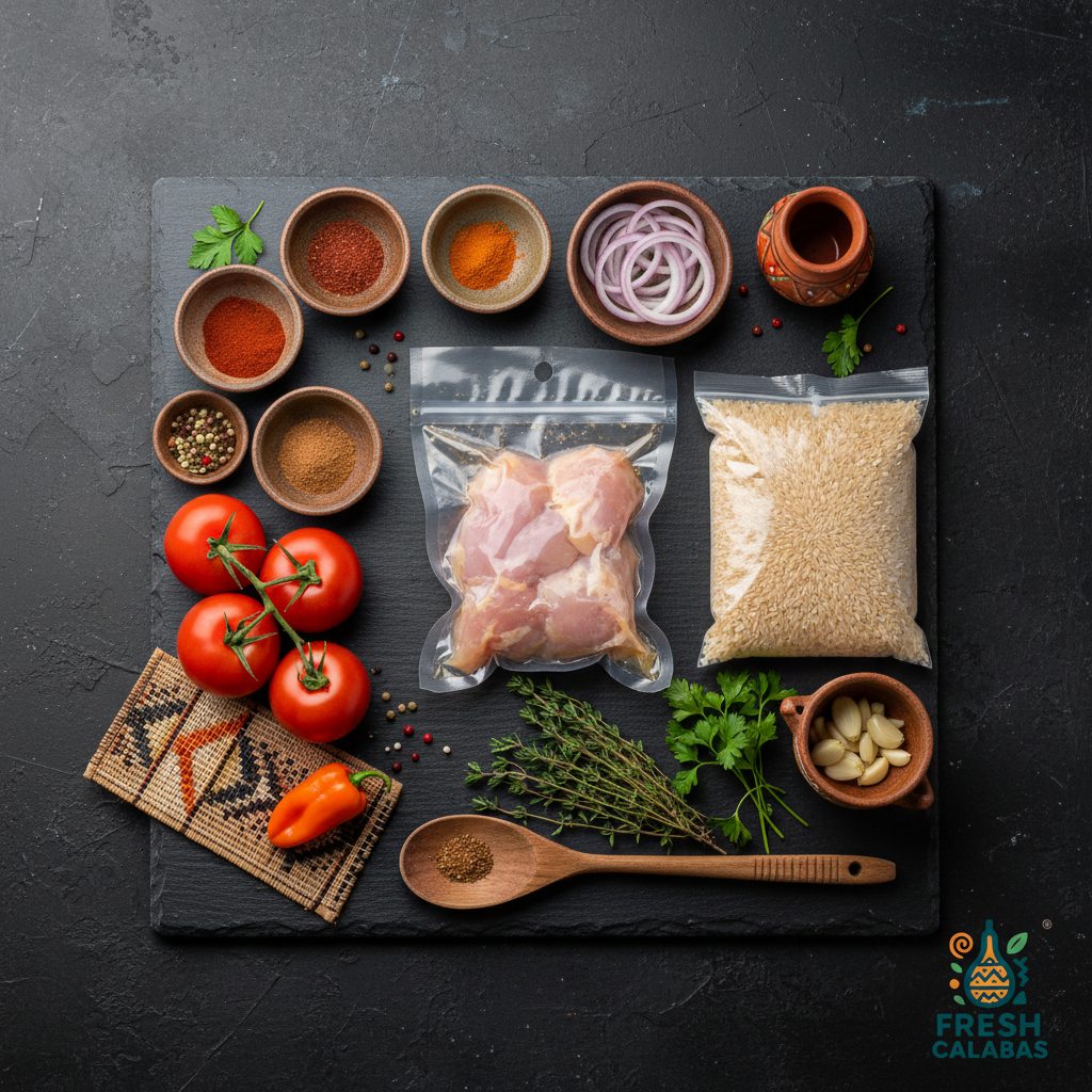 Kit Solo Jollof Rice - flat lay ingrédients