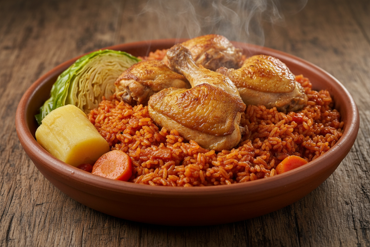 Riz au Poulet Rouge avec Légumes