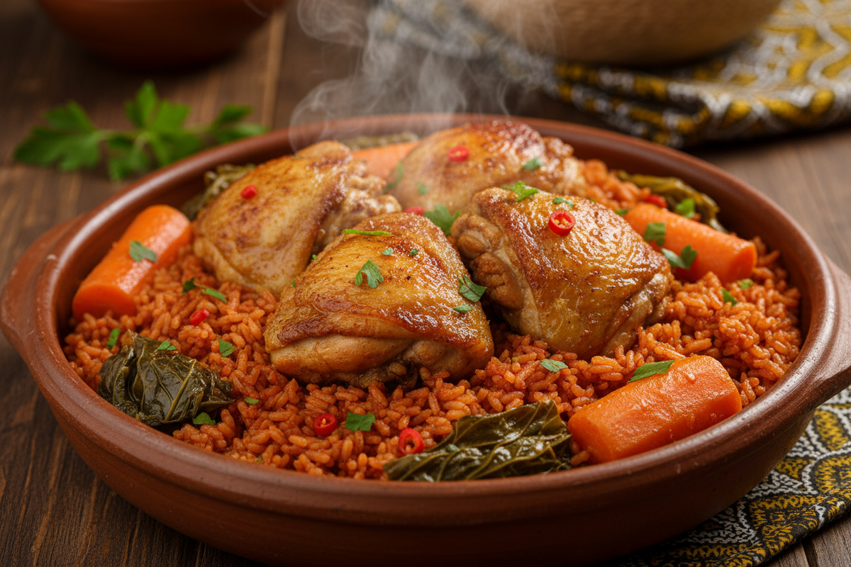 Riz Cassé au Poulet Rouge
