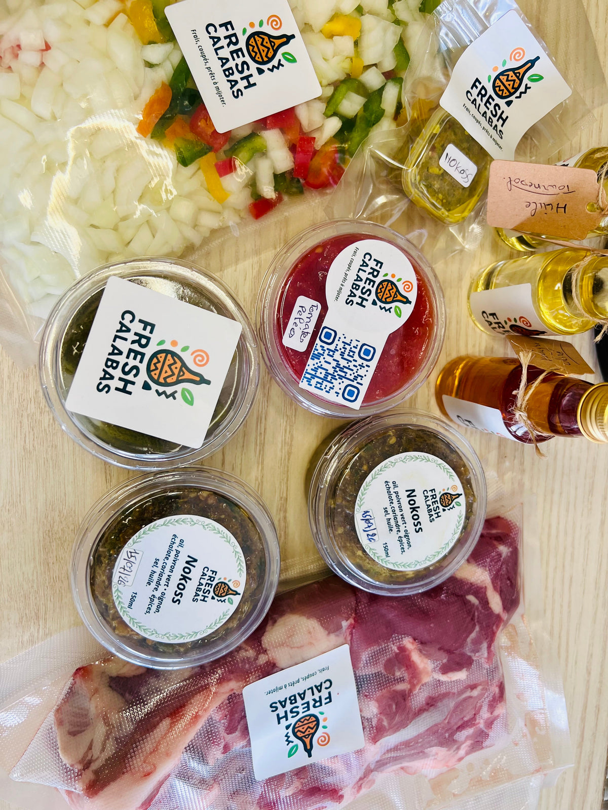 Kit Riz Agneau Fresh Calabas - ingrédients vue du dessus